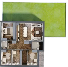 5 pokoi, mieszkanie 95,58 m², parter, oferta nr 21.1, Imperial River Park, Kraków, Bronowice, Bronowice Małe, ul. Truszkowskiego
