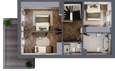 4 pokoje, mieszkanie 89,31 m², piętro 1, oferta nr 34.2, Imperial River Park, Kraków, Bronowice, Bronowice Małe, ul. Truszkowskiego