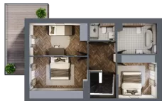 4 pokoje, mieszkanie 89,31 m², piętro 1, oferta nr 35.2, Imperial River Park, Kraków, Bronowice, Bronowice Małe, ul. Truszkowskiego