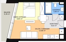 1 pokój, apartament inwestycyjny 30,91 m², piętro 1, oferta nr 2, Marina Iława Apartamenty Turystyczne, Iława, ul. Konstytucji 3 Maja 7