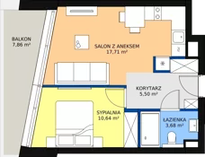 2 pokoje, apartament inwestycyjny 37,22 m², piętro 1, oferta nr 4, Marina Iława Apartamenty Turystyczne, Iława, ul. Konstytucji 3 Maja 7