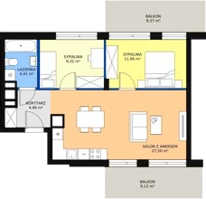 3 pokoje, apartament 56,89 m², piętro 3, oferta nr 47, Port Ostróda, Ostróda, ul. Wypoczynkowa