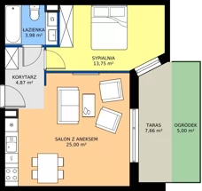 2 pokoje, mieszkanie 47,60 m², parter, oferta nr 14, Traviata, Warszawa, Białołęka, Kobiałka, ul. Giuseppe Verdiego 22