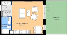 1 pokój, mieszkanie 35,47 m², parter, oferta nr 4, Traviata, Warszawa, Białołęka, Kobiałka, ul. Giuseppe Verdiego 22