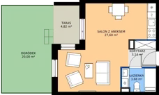 1 pokój, mieszkanie 34,42 m², parter, oferta nr 10, Traviata, Warszawa, Białołęka, Kobiałka, ul. Giuseppe Verdiego 22