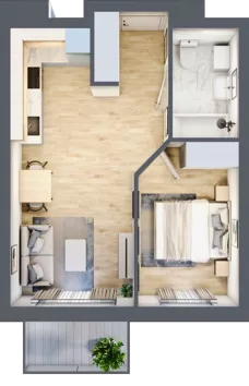 2 pokoje, mieszkanie 37,24 m², piętro 6, oferta nr 67, Pulse, Bydgoszcz, Wzgórze Wolności, ul. Wojska Polskiego