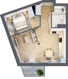 2 pokoje, mieszkanie 41,31 m², piętro 1, oferta nr 5, Pulse, Bydgoszcz, Wzgórze Wolności, ul. Wojska Polskiego