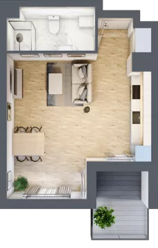 1 pokój, mieszkanie 32,74 m², piętro 6, oferta nr 69, Pulse, Bydgoszcz, Wzgórze Wolności, ul. Wojska Polskiego