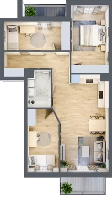 4 pokoje, mieszkanie 71,87 m², piętro 1, oferta nr 7, Pulse, Bydgoszcz, Wzgórze Wolności, ul. Wojska Polskiego