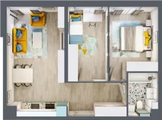 3 pokoje, mieszkanie 55,11 m², piętro 1, oferta nr 18, Apartamenty Talarowa 3, Warszawa, Białołęka, Tarchomin, ul. Talarowa