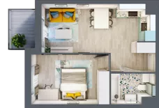 2 pokoje, mieszkanie 38,32 m², piętro 1, oferta nr 15, Apartamenty Talarowa 3, Warszawa, Białołęka, Tarchomin, ul. Talarowa