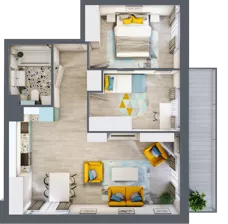 3 pokoje, mieszkanie 55,98 m², piętro 1, oferta nr 13, Apartamenty Talarowa 3, Warszawa, Białołęka, Tarchomin, ul. Talarowa
