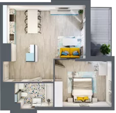 2 pokoje, mieszkanie 50,18 m², piętro 1, oferta nr 20, Apartamenty Talarowa 3, Warszawa, Białołęka, Tarchomin, ul. Talarowa