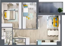 3 pokoje, mieszkanie 57,78 m², piętro 1, oferta nr 11, Apartamenty Talarowa 3, Warszawa, Białołęka, Tarchomin, ul. Talarowa