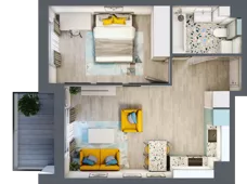 2 pokoje, mieszkanie 40,85 m², piętro 1, oferta nr 14, Apartamenty Talarowa 3, Warszawa, Białołęka, Tarchomin, ul. Talarowa