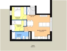 3 pokoje, mieszkanie 45,34 m², piętro 3, oferta nr A15, Rodzinna Malta, Poznań, Warszawskie-Pomet-Maltańskie, Komandoria, ul. Bnińska