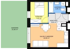 2 pokoje, mieszkanie 33,84 m², parter, oferta nr B3, Rodzinna Malta, Poznań, Warszawskie-Pomet-Maltańskie, Komandoria, ul. Bnińska