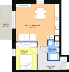 2 pokoje, apartament 47,71 m², piętro 1, oferta nr C10, Rodzinna Malta, Poznań, Warszawskie-Pomet-Maltańskie, Komandoria, ul. Bnińska