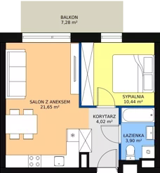 2 pokoje, mieszkanie 40,01 m², piętro 2, oferta nr C17, Rodzinna Malta, Poznań, Warszawskie-Pomet-Maltańskie, Komandoria, ul. Bnińska