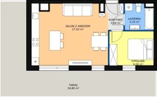 3 pokoje, mieszkanie 43,47 m², piętro 3, oferta nr C20, Rodzinna Malta, Poznań, Warszawskie-Pomet-Maltańskie, Komandoria, ul. Bnińska