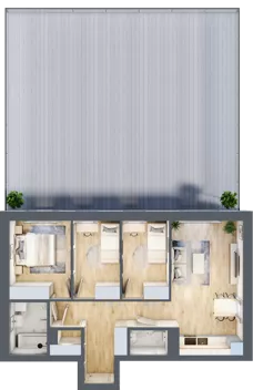 4 pokoje, mieszkanie 68,26 m², piętro 1, oferta nr 1, Choiny 3 Budynek B3, Lublin, Czechów Północny, ul. Choiny 3