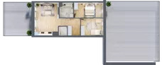 3 pokoje, mieszkanie 56,42 m², piętro 1, oferta nr 5, Choiny 3 Budynek B3, Lublin, Czechów Północny, ul. Choiny 3