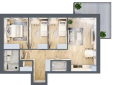 4 pokoje, mieszkanie 68,26 m², piętro 3, oferta nr 11, Choiny 3 Budynek B3, Lublin, Czechów Północny, ul. Choiny 3
