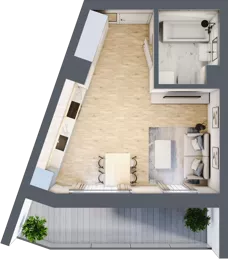 1 pokój, mieszkanie 28,01 m², piętro 3, oferta nr 38, Choiny 3 Budynek B3, Lublin, Czechów Północny, ul. Choiny 3
