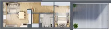 2 pokoje, mieszkanie 44,89 m², piętro 1, oferta nr 52, Choiny 3 Budynek B3, Lublin, Czechów Północny, ul. Choiny 3