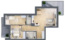 3 pokoje, mieszkanie 67,15 m², piętro 2, oferta nr 59, Choiny 3 Budynek B3, Lublin, Czechów Północny, ul. Choiny 3
