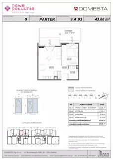 2 pokoje, mieszkanie 43,88 m², parter, oferta nr 9.A.03, Nowe Południe - budynek 9 , Gdańsk, Orunia Górna-Gdańsk Południe, Maćkowy, ul. Starogrodzka / Borkowska