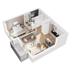 2 pokoje, mieszkanie 46,03 m², piętro 4, oferta nr 9.A.31, Nowe Południe - budynek 9 , Gdańsk, Orunia Górna-Gdańsk Południe, Maćkowy, ul. Starogrodzka / Borkowska