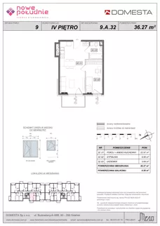 2 pokoje, mieszkanie 36,27 m², piętro 4, oferta nr 9.A.32, Nowe Południe - budynek 9 , Gdańsk, Orunia Górna-Gdańsk Południe, Maćkowy, ul. Starogrodzka / Borkowska