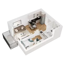 2 pokoje, mieszkanie 36,27 m², piętro 4, oferta nr 9.A.32, Nowe Południe - budynek 9 , Gdańsk, Orunia Górna-Gdańsk Południe, Maćkowy, ul. Starogrodzka / Borkowska
