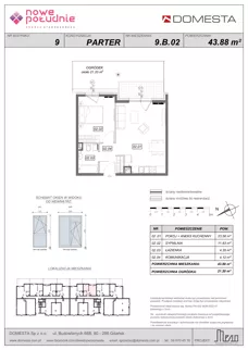 2 pokoje, mieszkanie 43,88 m², parter, oferta nr 9.B.02, Nowe Południe - budynek 9 , Gdańsk, Orunia Górna-Gdańsk Południe, Maćkowy, ul. Starogrodzka / Borkowska