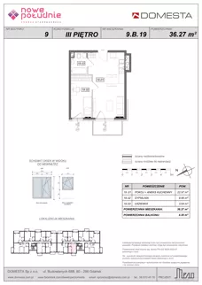2 pokoje, mieszkanie 36,27 m², piętro 3, oferta nr 9.B.19, Nowe Południe - budynek 9 , Gdańsk, Orunia Górna-Gdańsk Południe, Maćkowy, ul. Starogrodzka / Borkowska