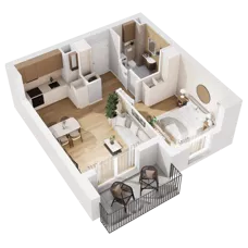 2 pokoje, mieszkanie 38,76 m², piętro 2, oferta nr 8.A.13, Nowe Południe - budynek 8, Gdańsk, Orunia Górna-Gdańsk Południe, Maćkowy, ul. Starogrodzka / Borkowska