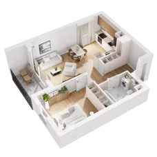 2 pokoje, mieszkanie 49,01 m², piętro 2, oferta nr 8.A.14, Nowe Południe - budynek 8, Gdańsk, Orunia Górna-Gdańsk Południe, Maćkowy, ul. Starogrodzka / Borkowska