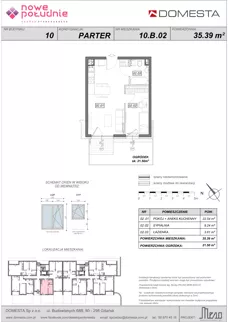 2 pokoje, mieszkanie 35,39 m², parter, oferta nr 10.B.02, Nowe Południe - budynek 10, Gdańsk, Orunia Górna-Gdańsk Południe, Maćkowy, ul. Starogrodzka / Borkowska