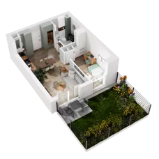 2 pokoje, mieszkanie 35,39 m², parter, oferta nr 10.B.02, Nowe Południe - budynek 10, Gdańsk, Orunia Górna-Gdańsk Południe, Maćkowy, ul. Starogrodzka / Borkowska