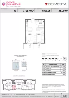 2 pokoje, mieszkanie 35,90 m², piętro 1, oferta nr 10.B.06, Nowe Południe - budynek 10, Gdańsk, Orunia Górna-Gdańsk Południe, Maćkowy, ul. Starogrodzka / Borkowska