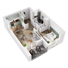 2 pokoje, mieszkanie 43,33 m², piętro 1, oferta nr 10.B.08, Nowe Południe - budynek 10, Gdańsk, Orunia Górna-Gdańsk Południe, Maćkowy, ul. Starogrodzka / Borkowska
