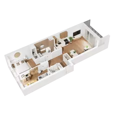 3 pokoje, mieszkanie 59,01 m², piętro 1, oferta nr B.2.1, #NaSwoim2, Gdańsk, Chełm, ul. Ptasia 22