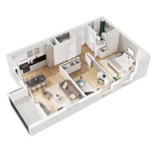 3 pokoje, mieszkanie 67,47 m², piętro 2, oferta nr 9.A.12, Nowe Południe - budynek 9 , Gdańsk, Orunia Górna-Gdańsk Południe, Maćkowy, ul. Starogrodzka / Borkowska