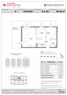 3 pokoje, mieszkanie 65,08 m², piętro 1, oferta nr 8.A.06, Nowe Południe - budynek 8, Gdańsk, Orunia Górna-Gdańsk Południe, Maćkowy, ul. Starogrodzka / Borkowska