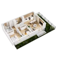 3 pokoje, mieszkanie 65,08 m², piętro 1, oferta nr 8.A.06, Nowe Południe - budynek 8, Gdańsk, Orunia Górna-Gdańsk Południe, Maćkowy, ul. Starogrodzka / Borkowska