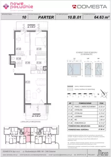 3 pokoje, mieszkanie 63,81 m², piętro 1, oferta nr 10.A.08, Nowe Południe - budynek 10, Gdańsk, Orunia Górna-Gdańsk Południe, Maćkowy, ul. Starogrodzka / Borkowska