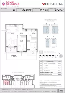 3 pokoje, mieszkanie 62,42 m², parter, oferta nr 10.B.03, Nowe Południe - budynek 10, Gdańsk, Orunia Górna-Gdańsk Południe, Maćkowy, ul. Starogrodzka / Borkowska