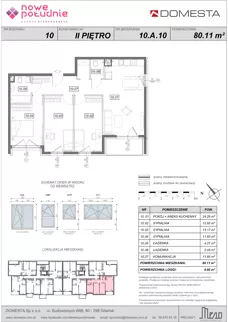 4 pokoje, mieszkanie 80,11 m², piętro 2, oferta nr 10.A.10, Nowe Południe - budynek 10, Gdańsk, Orunia Górna-Gdańsk Południe, Maćkowy, ul. Starogrodzka / Borkowska