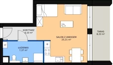 1 pokój, apartament inwestycyjny 36,68 m², parter, oferta nr A.1.8N, Apartamenty Remedium, Gdańsk, Aniołki,  ul. Mariana Smoluchowskiego